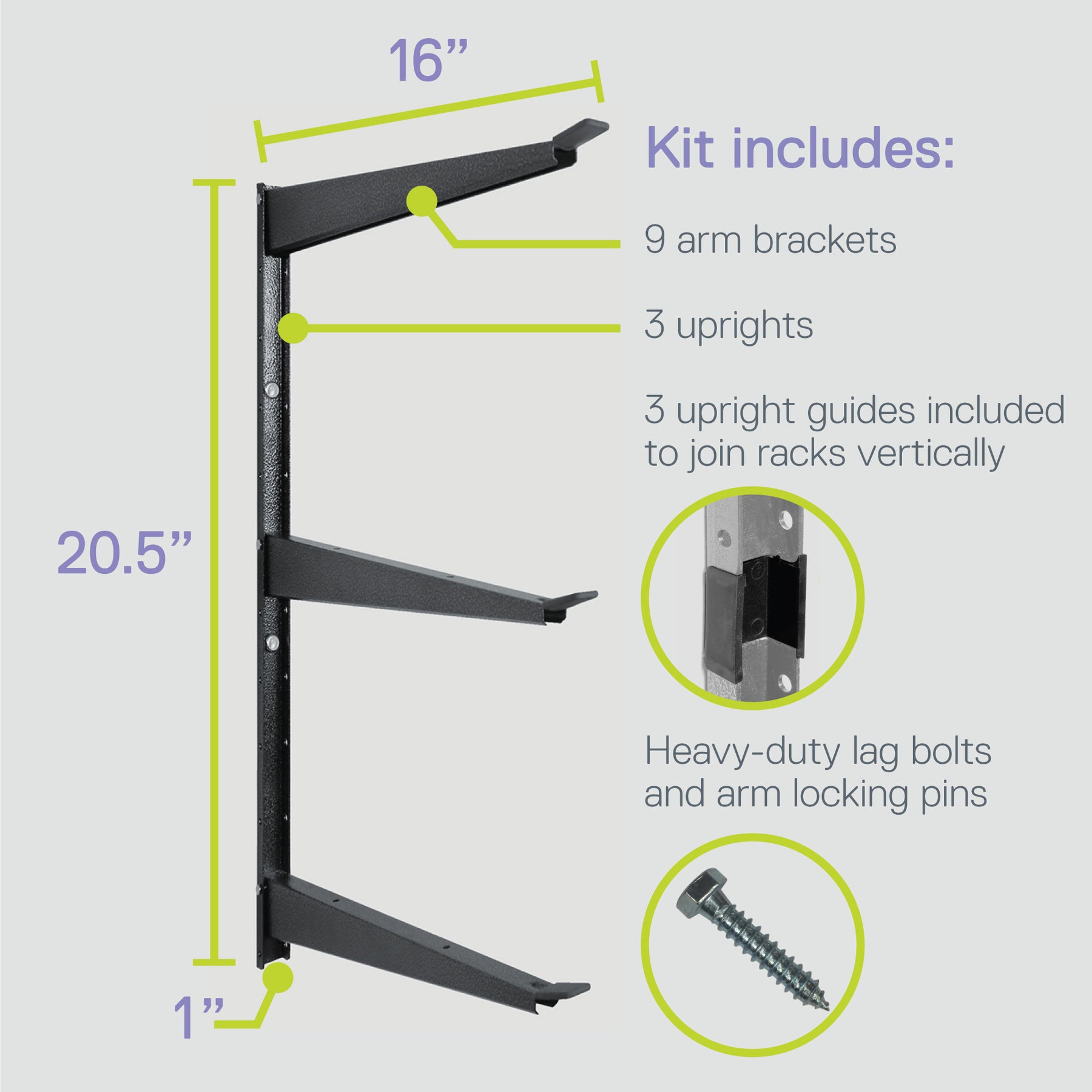 Wide 3-Tier Heavy Duty Wall Storage Rack – Delta Cycle