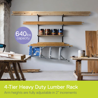 4-Tier Heavy Duty Wall Storage Rack