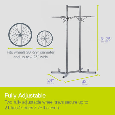 Heavy Duty Two Bike Upright Stand