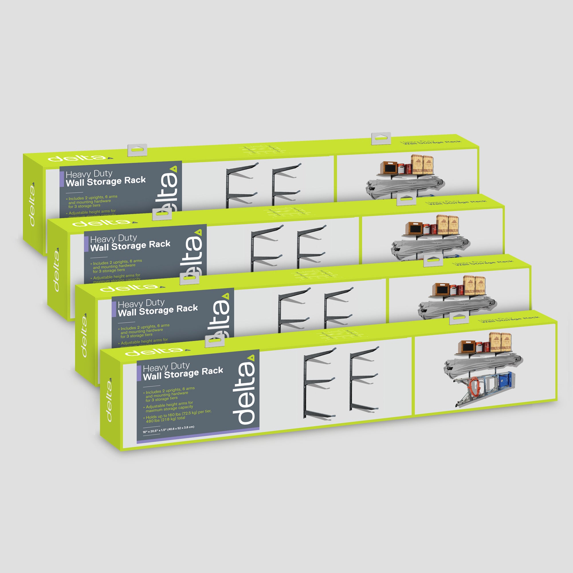 3-Tier Heavy Duty Wall Storage Rack (Four-Pack) – Delta Cycle