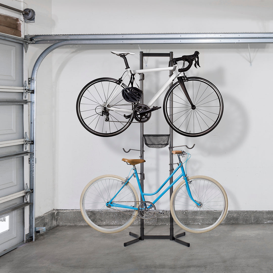 Four Bike Free-Standing Rack with Basket – Delta Cycle