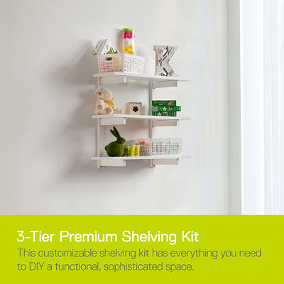 3-Tier Premium Shelving Kit, White