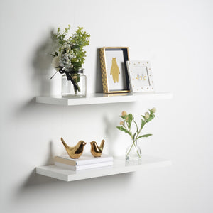 Floating Shelves (2 Pack) White 1 Thick 2 Sizes Available Shelving