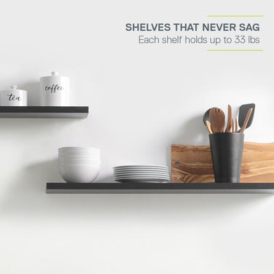 Floating Shelves (2 Pack) White 1 Thick 2 Sizes Available Shelving